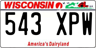 WI license plate 543XPW