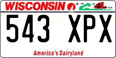 WI license plate 543XPX