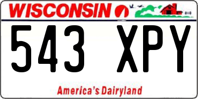 WI license plate 543XPY