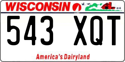WI license plate 543XQT