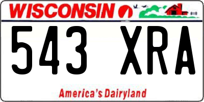 WI license plate 543XRA