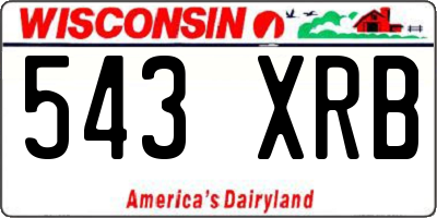 WI license plate 543XRB