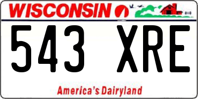 WI license plate 543XRE