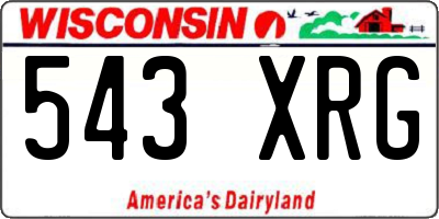 WI license plate 543XRG