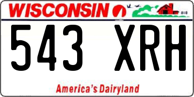 WI license plate 543XRH