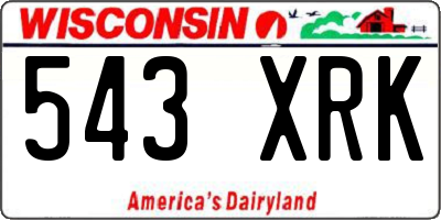 WI license plate 543XRK
