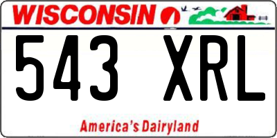 WI license plate 543XRL