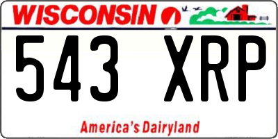 WI license plate 543XRP