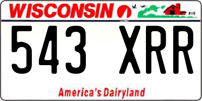 WI license plate 543XRR