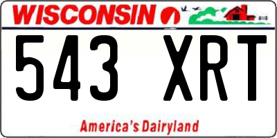 WI license plate 543XRT