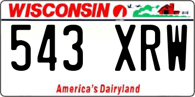 WI license plate 543XRW