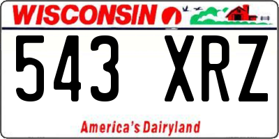 WI license plate 543XRZ