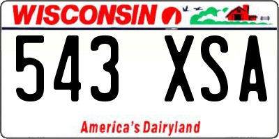 WI license plate 543XSA
