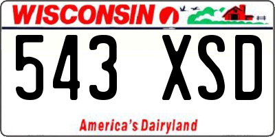 WI license plate 543XSD