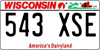 WI license plate 543XSE