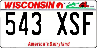 WI license plate 543XSF