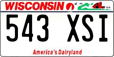 WI license plate 543XSI