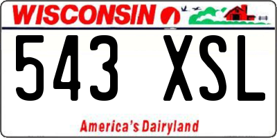 WI license plate 543XSL