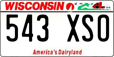 WI license plate 543XSO