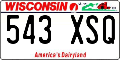 WI license plate 543XSQ