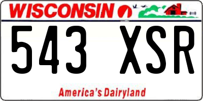 WI license plate 543XSR
