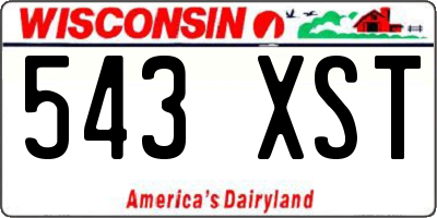 WI license plate 543XST
