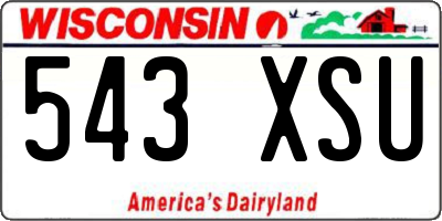 WI license plate 543XSU