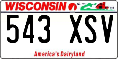 WI license plate 543XSV