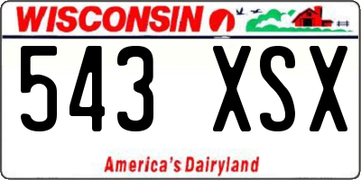 WI license plate 543XSX