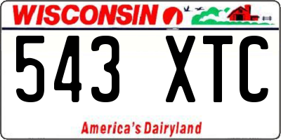 WI license plate 543XTC