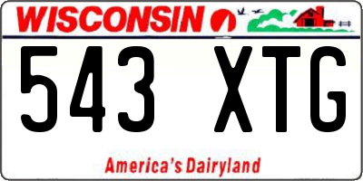 WI license plate 543XTG