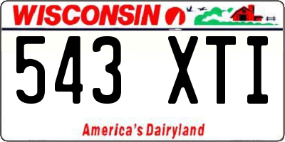 WI license plate 543XTI