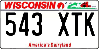 WI license plate 543XTK
