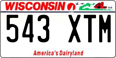 WI license plate 543XTM