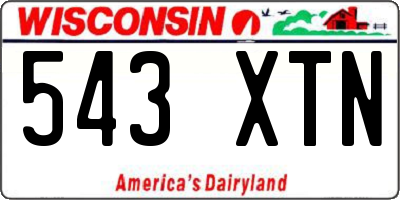 WI license plate 543XTN