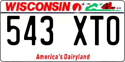 WI license plate 543XTO