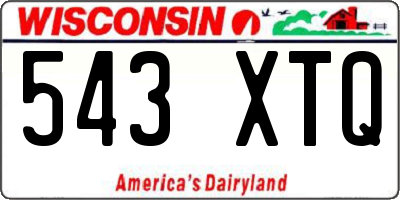 WI license plate 543XTQ