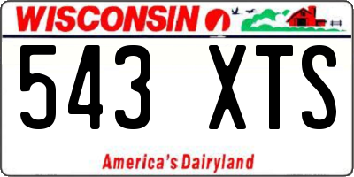 WI license plate 543XTS