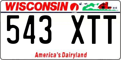 WI license plate 543XTT