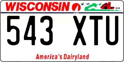 WI license plate 543XTU