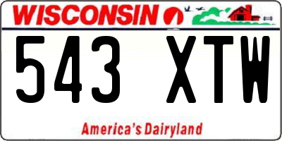 WI license plate 543XTW