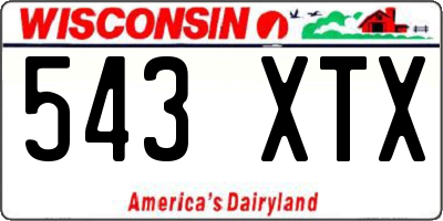WI license plate 543XTX
