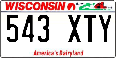 WI license plate 543XTY
