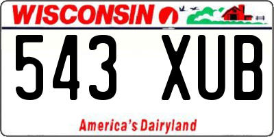 WI license plate 543XUB