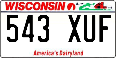 WI license plate 543XUF