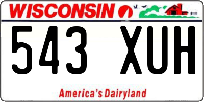 WI license plate 543XUH