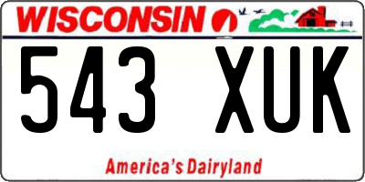WI license plate 543XUK