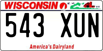 WI license plate 543XUN