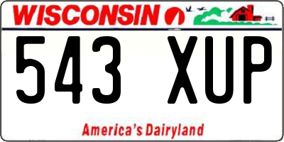 WI license plate 543XUP