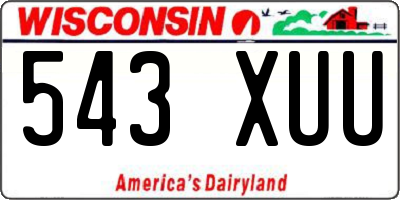 WI license plate 543XUU